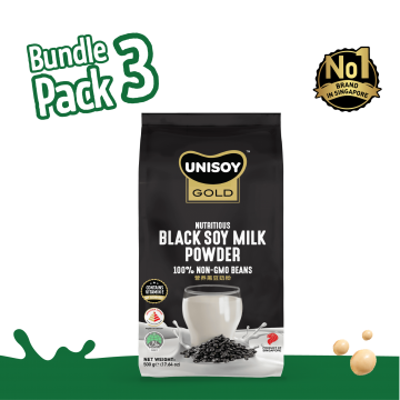 [Bundle of 3] UNISOY Nutritious Black Soy Milk Powder Refill Pouch